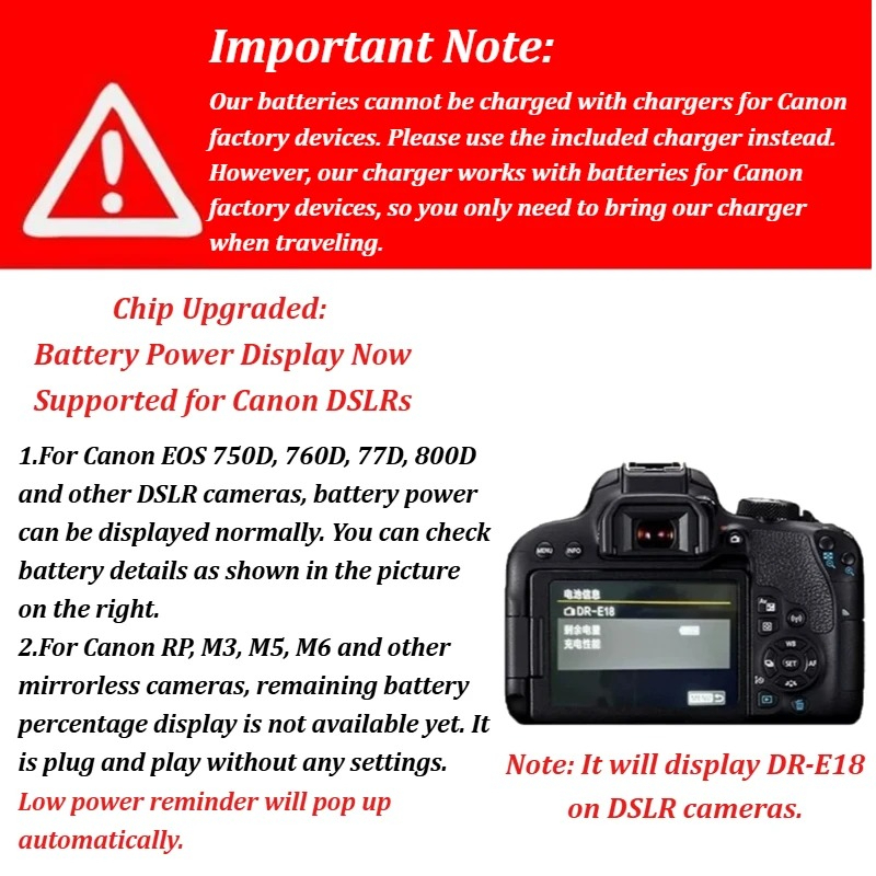 LP-E17 7.2V 1040mAh Rechargeab - đánh giá và giá Canon Camera Eos R8